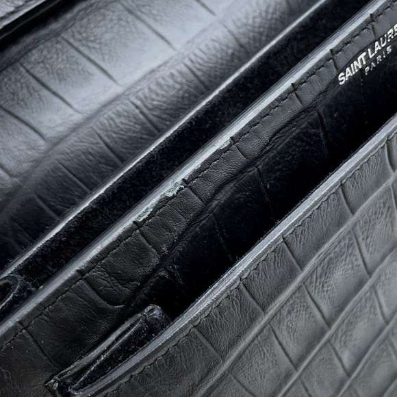 Saint Laurent Paris Satchel Embossed 2way Shoulder Bag Black - Picture 9 of 16